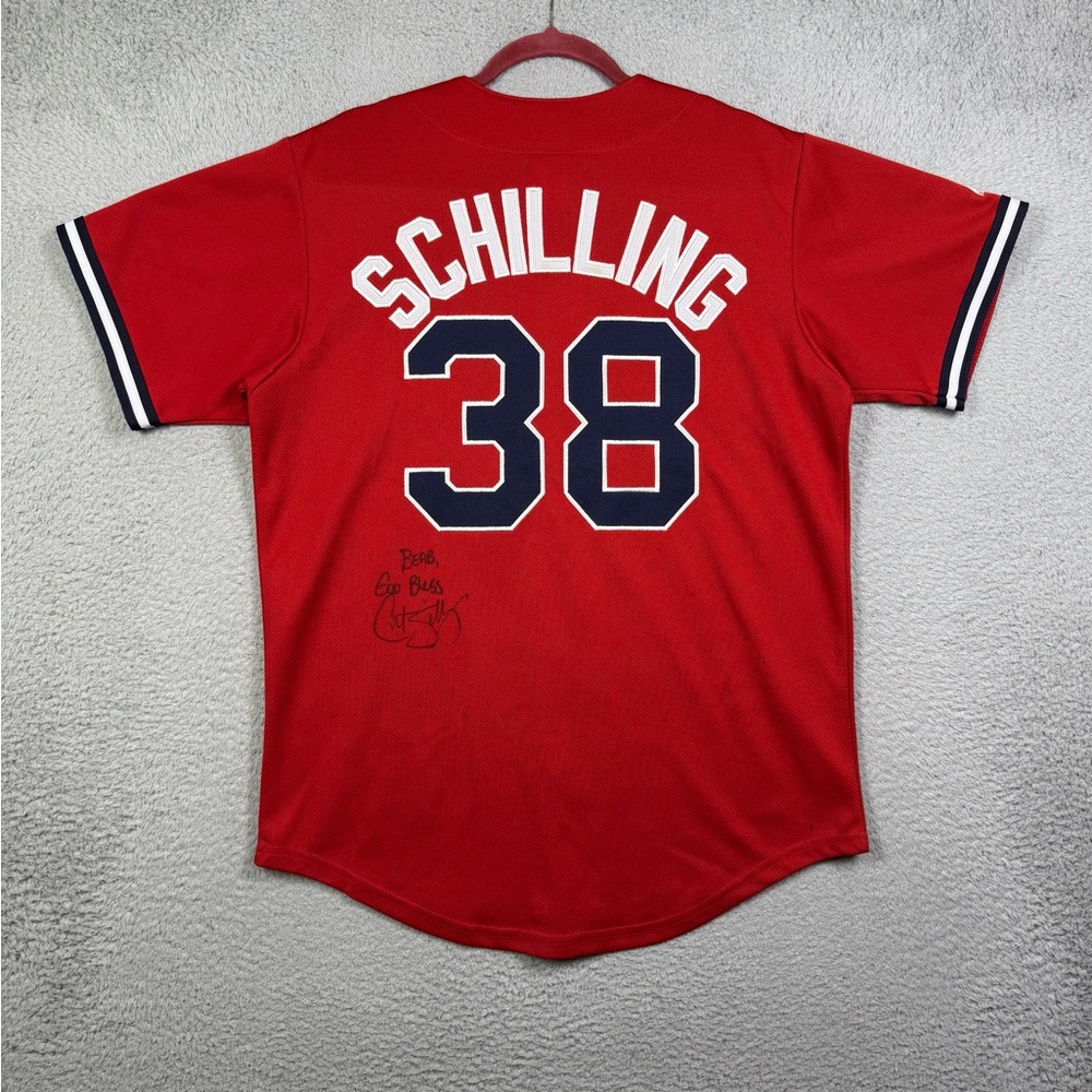 Vintage y2k Boston Red Sox Curt Schillin signed baseball Jersey - Picture 4 of 5